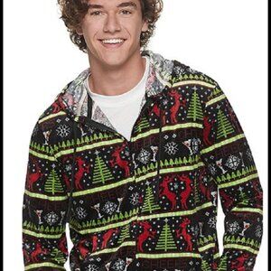 Christmas Themed Zip Up Hoodie Size XL